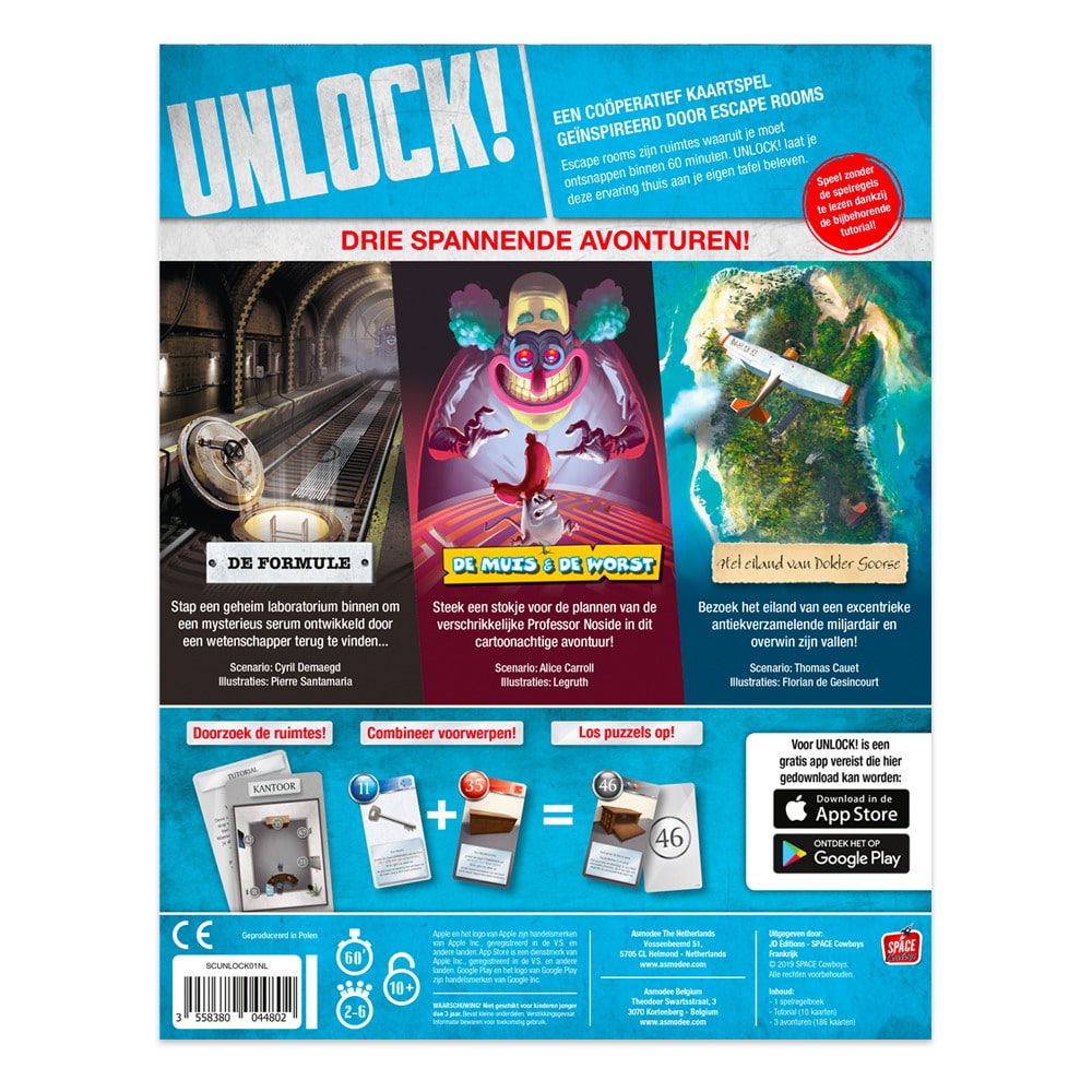 Unlock! 1 - Ontsnappingsavonturen: Escape Room Spel voor Thuis" met spelbeschrijving en inhoud